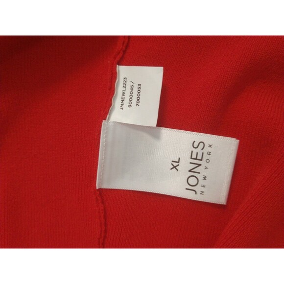 NWT Jones New York Cardigan Women's Sz XL Red Stretch Open Front Chore Pockets - Picture 7 of 16